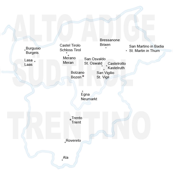 Mappa Trentino Alto Adige